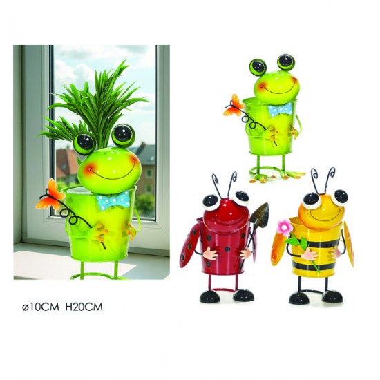 Διακοσμητικό γλαστράκι μεταλλικό φ10x 20cm 77668810