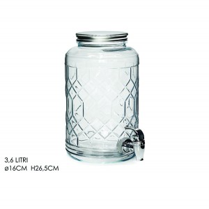Γυάλινο βάζο αεροστεγές με βρυσάκι 3600ml 77703401