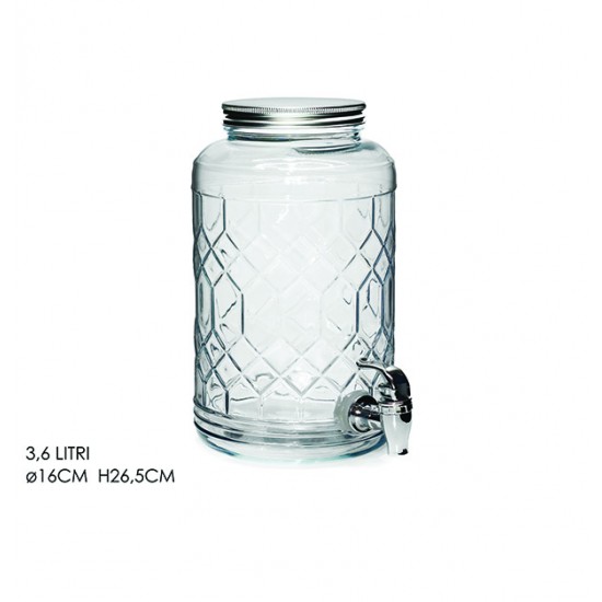 Γυάλινο βάζο αεροστεγές με βρυσάκι 3600ml 77703401