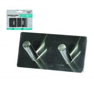 Αυτοκόλλητο κρεμαστράκι inox 2 θέσεων 77726066