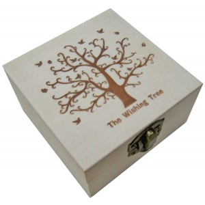 Ξύλινο αλουστράριστο τετράγωνο κουτί με πυρογραφία "The Wishing Tree" 20601319 Ξύλινο αλουστράριστο τετράγωνο κουτί με πυρογραφία "The Wishing Tree" 20601319