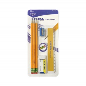 Σετ 3 μολύβια με ξύστρα γόμα και χάρακα 30101344