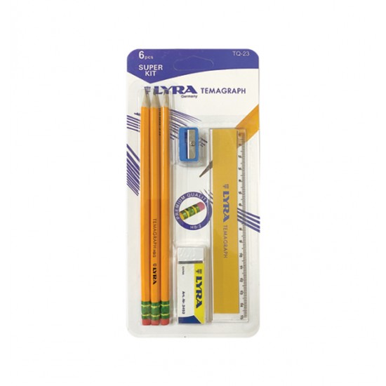 Σετ 3 μολύβια με ξύστρα γόμα και χάρακα 30101344