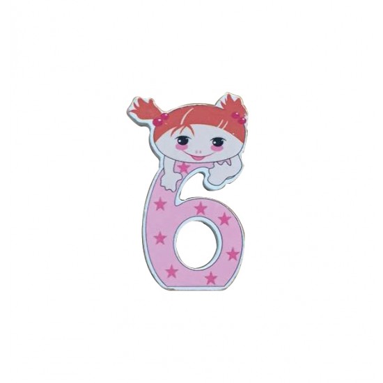 Ξύλινος αριθμός κορίτσι “6”-έξι [30501348]