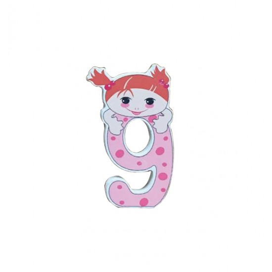Ξύλινος αριθμός κορίτσι “9”-εννιά [30501351]