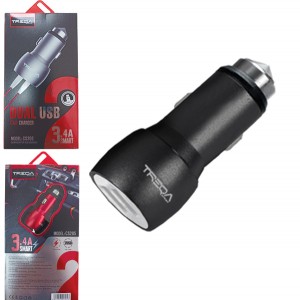 Treqa Φορτιστής Αυτοκινήτου  CS-205 3.4A με Θύρες: 2xusb με καλώδιο Type-C 30601318