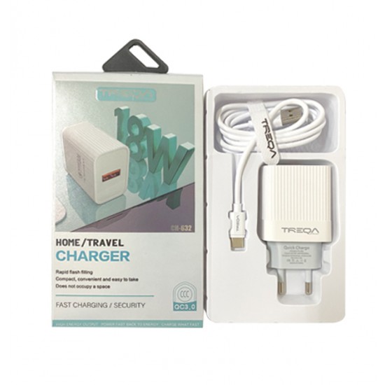 AG-30601337 - Treqa Φορτιστής usb adapter 18W CS-632 Type-c 30601337 Treqa Φορτιστής usb adapter 18W CS-632 Type-c 30601337