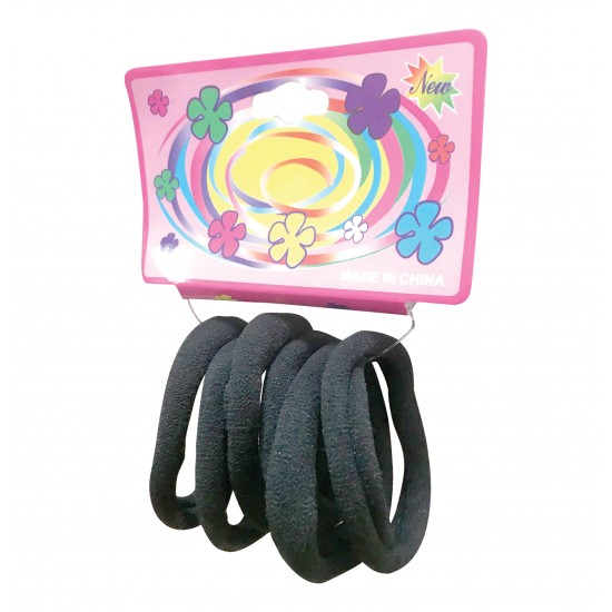 AG-40204116-2 - Σετ 6 μαύρα λαστιχάκια μαλλιών 40204116-2 Σετ 6 μαύρα λαστιχάκια μαλλιών 40204116-2