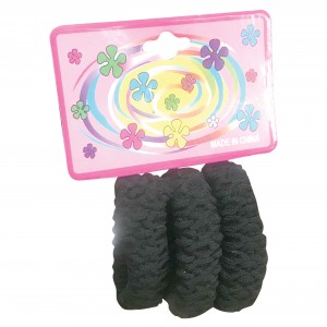 Σετ 3 λαστιχάκια μαλλιών μαύρα 40204156