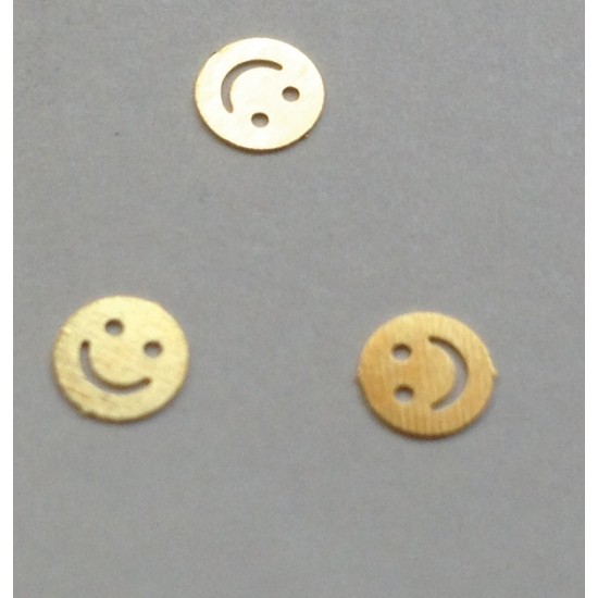 50 μεταλλικά διακοσμητικά νυχιών χρυσά Happy Face [40502059-21]