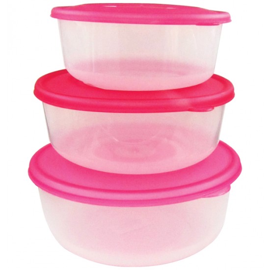 Σετ 3 πλαστικά στρογγυλά φαγητοδοχεία 400ml, 900ml & 1,8lt [70101701]