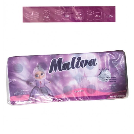 Σετ 10 ρολλά τρίφυλλο χαρτί υγείας Maliva αρωματικό [70501214]