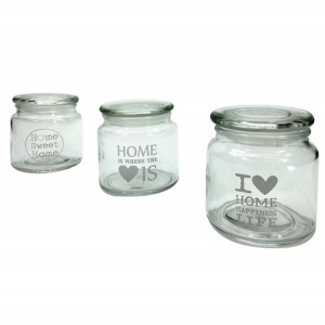 Βαζάκι γυάλινο με σχέδιο love home 550ml 70602802