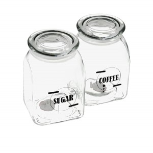 Βαζάκι γυάλινο με σχέδιο για καφέ - ζάχαρη 900ml 70701367 Βαζάκι γυάλινο με σχέδιο για καφέ - ζάχαρη 900ml 70701367