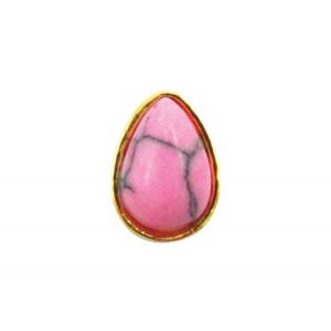 Μεταλλικό διακοσμητικό νυχιών οβάλ με ρόζ πέτρα 40502057-D06 Μεταλλικό διακοσμητικό νυχιών οβάλ με ρόζ πέτρα 40502057-D06