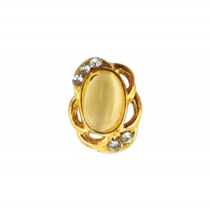 Μεταλλικό διακοσμητικό νυχιών χρυσό οβαλ με στρας 40502057-D07 Μεταλλικό διακοσμητικό νυχιών χρυσό οβαλ με στρας 40502057-D07