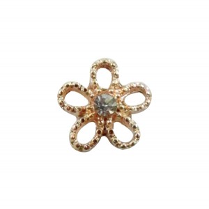 Μεταλλικό διακοσμητικό νυχιών μαργαρίτα με στρας 40502057-D08 Μεταλλικό διακοσμητικό νυχιών μαργαρίτα με στρας 40502057-D08