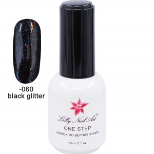 Ημιμόνιμο μανό one step 15ml - Black Glitter 40504001-060