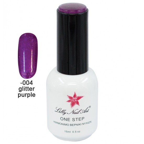 Ημιμόνιμο μανό one step 15ml - Glitter purple [40504001-004]