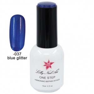 Ημιμόνιμο μανό one step 15ml - Blue glitter 40504001-037