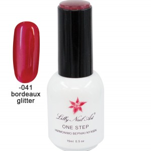 Ημιμόνιμο μανό one step 15ml - Bordeaux glitter 40504001-041