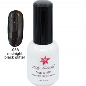 Ημιμόνιμο μανό one step 15ml - Midnight black glitter 40504001-058