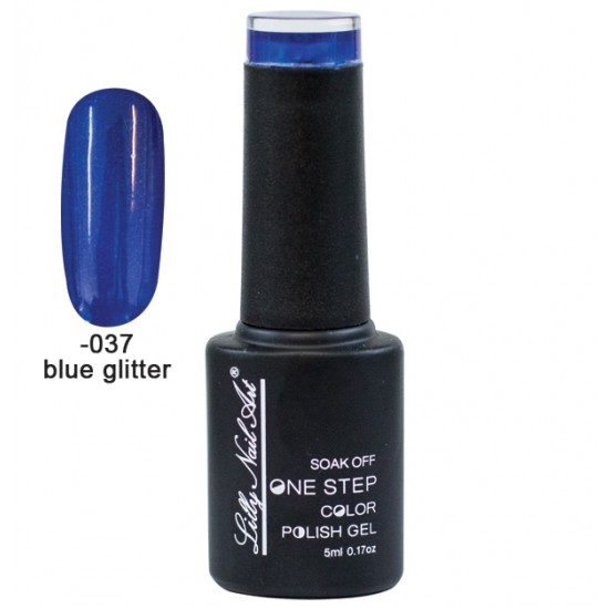 Ημιμόνιμο μανό one step 5ml - Blue glitter [40504002-037]