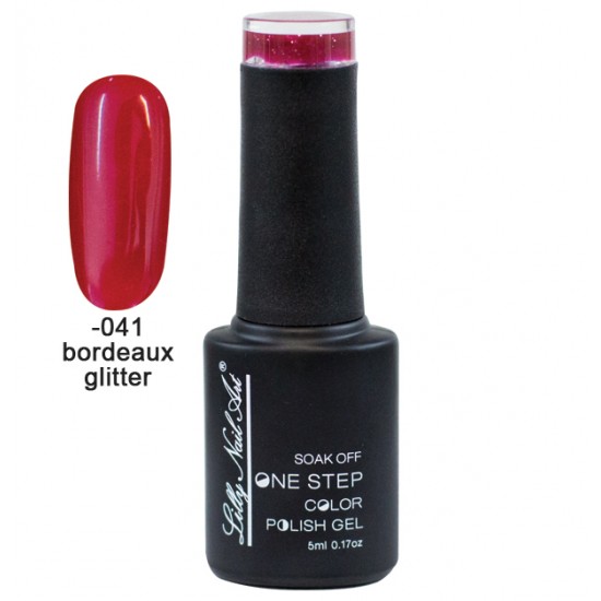 Ημιμόνιμο μανό one step 5ml - Bordeaux glitter [40504002-041]