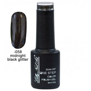 Ημιμόνιμο μανό one step 5ml - Midnight black glitter 40504002-058