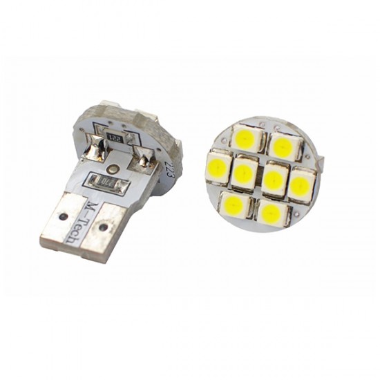 AMC-LB078W/MT - Λαμπά W5W 8xSMD 3528 12V Λευκή 2τεμ Λαμπά W5W 8xSMD 3528 12V Λευκή 2τεμ