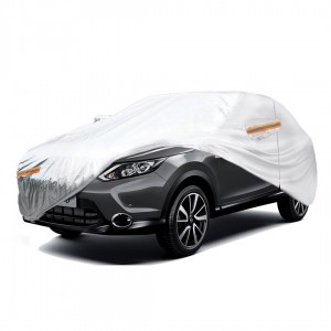 Amio - Κουκούλα Αυτοκινήτου Cotton 120g με φερμουάρ διάσταση 510 x 185 x 150 cm χρώμα ασημί μέγεθος SUV/Van X-Large για Επιβατικά Αυτοκίνητα - 1 τεμ. (01114/AM)
