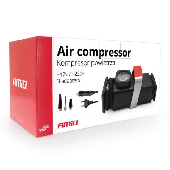 AMC-01134/AM - ΚΟΜΠΡΕΣΕΡ ΑΕΡΑ 12V/220V 150PSI (ΜΑΝΟΜΕΤΡΟ/ΦΙΣ/3 ΑΝΤΑΠΤΟΡΕΣ/ΚΑΛΩΔΙΟ 300cm) AMIO ΚΟΜΠΡΕΣΕΡ ΑΕΡΑ 12V/220V 150PSI (ΜΑΝΟΜΕΤΡΟ/ΦΙΣ/3 ΑΝΤΑΠΤΟΡΕΣ/ΚΑΛΩΔΙΟ 300cm) AMIO
