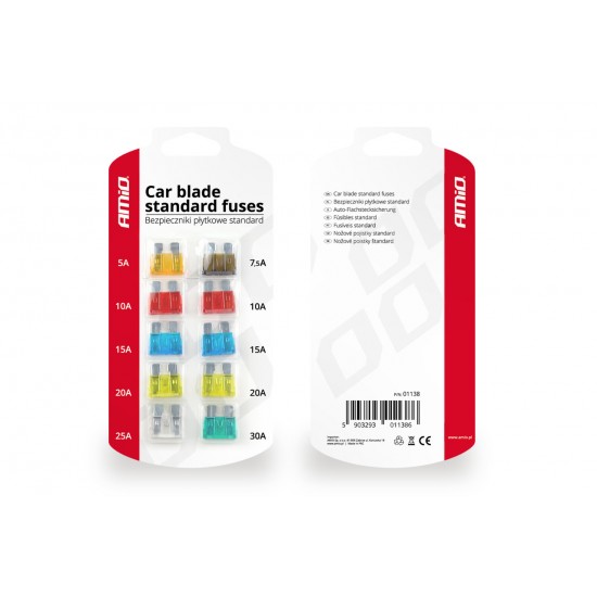 AMC-01138/AM - ΑΣΦΑΛΕΙΕΣ STANDARD ΔΙΑΦΟΡΕΣ ΣΕ ΚΑΡΤΕΛΑ 1x5A/1x7.5A/2x10A/2x15A/2x20A/1x25A/1x30A AMIO - 10 ΤΕΜ. ΑΣΦΑΛΕΙΕΣ STANDARD ΔΙΑΦΟΡΕΣ ΣΕ ΚΑΡΤΕΛΑ 1x5A/1x7.5A/2x10A/2x15A/2x20A/1x25A/1x30A AMIO - 10 ΤΕΜ.