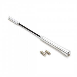 Amio - Κεραία Αυτοκινήτου ANTM05 18cm Χρώμιο Καθολικής Χρήσης με 2 Αντάπτορες Σπειρώματος 5-6mm για Ραδιόφωνο FM AM - 1 τεμ. (01294/AM)