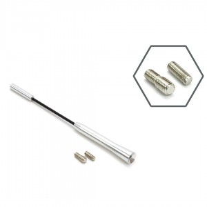 Amio - Κεραία Αυτοκινήτου ANTM05 18cm Χρώμιο Καθολικής Χρήσης με 2 Αντάπτορες Σπειρώματος 5-6mm για Ραδιόφωνο FM AM - 1 τεμ. (01294/AM)