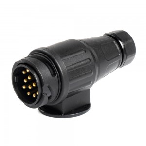 Amio - Πρίζα Κοτσαδόρου 13-Pin Αρσενική 12V Πλαστική Μαύρη για Τρέιλερ Τροχόσπιτο και Σκάφος - 1 τεμ. (01324/AM)