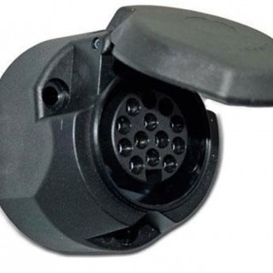 Amio - Πρίζα Κοτσαδόρου 13-Pin Θηλυκή 12V Πλαστική Μαύρη για Τρέιλερ Τροχόσπιτο και Σκάφος - 1 τεμ. (01325/AM)