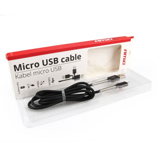 AMC-01431/AM - ΚΑΛΩΔΙΟ ΤΑΧΕΙΑΣ ΦΟΡΤΙΣΗΣ USB ΓΙΑ MICRO USB 2,4A 100cm AMiO - 1 ΤΕΜ. ΚΑΛΩΔΙΟ ΤΑΧΕΙΑΣ ΦΟΡΤΙΣΗΣ USB ΓΙΑ MICRO USB 2,4A 100cm AMiO - 1 ΤΕΜ.