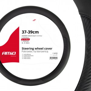 Amio - Κάλυμμα Τιμονιού 37-39cm SWC-17 Μαύρο/Carbon - Άνεση Οδήγησης & Βελτιωμένος Έλεγχος - 1 Τεμ (01694/AM)