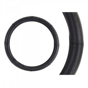 Amio - Δερμάτινο Κάλυμμα Τιμονιού Μαύρο 37-39cm για άνετο κράτημα και προστασία από φθορά στην καθημερινή οδήγηση με άμεση εφαρμογή - 1 Τεμ. (01765/AM)