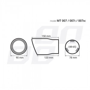 Amio - ΑΚΡΟ ΕΞΑΤΜΙΣΗΣ MT-007BLC 48-65mm - ΣΤΡΟΓΓΥΛΟ – 1 ΤΕΜ. (02198/AM)