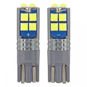 Amio - T10 W5W 12V W2,1x9,5d ΛΕΥΚΟ 10SMDx3030 (ΚΑΡΦΩΤΟ - CAN-BUS) 2ΤΕΜ. (02447/AM)