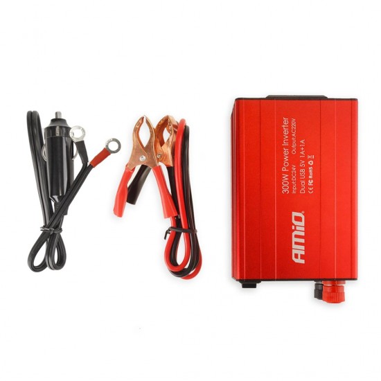 AMC-02471/AM - INVERTER 24-230V max300W-peak600W ME 2 USB AMiO – 1 ΤΕΜ. INVERTER 24-230V max300W-peak600W ME 2 USB AMiO – 1 ΤΕΜ.