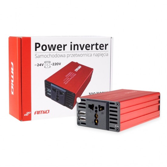 AMC-02471/AM - INVERTER 24-230V max300W-peak600W ME 2 USB AMiO – 1 ΤΕΜ. INVERTER 24-230V max300W-peak600W ME 2 USB AMiO – 1 ΤΕΜ.
