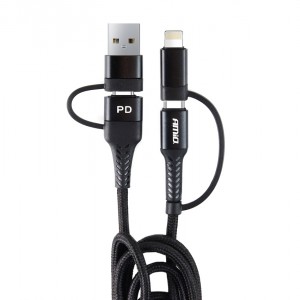 ΚΑΛΩΔΙΟ ΦΟΡΤΙΣΗΣ ΚΑΙ ΣΥΓΧΡΟΝΙΣΜΟΥ USB C/USB C iOs/USB A 100cm FullLINK UC-15 AMIO