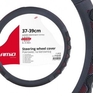 Amio - ΚΑΛΥΜΜΑ ΤΙΜΟΝΙΟΥ 37/39CM SWC-25 ΜΑΥΡΟ/ΚΟΚΚΙΝΟ - 1 τεμ. (02562/AM)