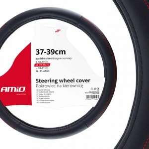 Amio - ΚΑΛΥΜΜΑ ΤΙΜΟΝΙΟΥ 37/39CM SWC-28 ΜΑΥΡΟ ΜΕ ΚΟΚΚΙΝΗ ΡΑΦΗ - 1 τεμ. (02565/AM)