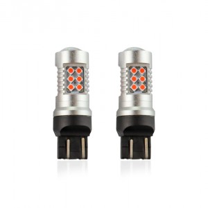 Amio - WR21/5W T20 12/24V 6,2W 5.600K LED 24xSMD3030 CAN-BUS ΚΟΚΚΙΝΟ 18x56mm 2ΤΕΜ. (02581/AM)