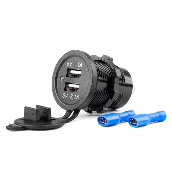 AMC-02853/AM - ΠΡΙΖΑ ΜΕ 2 ΘΥΡΕΣ USB ΚΑΙ ΚΑΠΑΚΙ ΜΑΥΡΗ 12/24V 5V 3.1A Φ37 mmχ51mm MOD-03 ΠΡΙΖΑ ΜΕ 2 ΘΥΡΕΣ USB ΚΑΙ ΚΑΠΑΚΙ ΜΑΥΡΗ 12/24V 5V 3.1A Φ37 mmχ51mm MOD-03