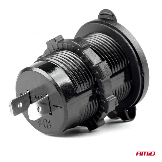 AMC-02854/AM - ΠΡΙΖΑ ΜΕ 2 ΘΥΡΕΣ USB 12/24V - 2x5V/2.1A Φ37mmX51mm MOD-04 AMIO ΠΡΙΖΑ ΜΕ 2 ΘΥΡΕΣ USB 12/24V - 2x5V/2.1A Φ37mmX51mm MOD-04 AMIO